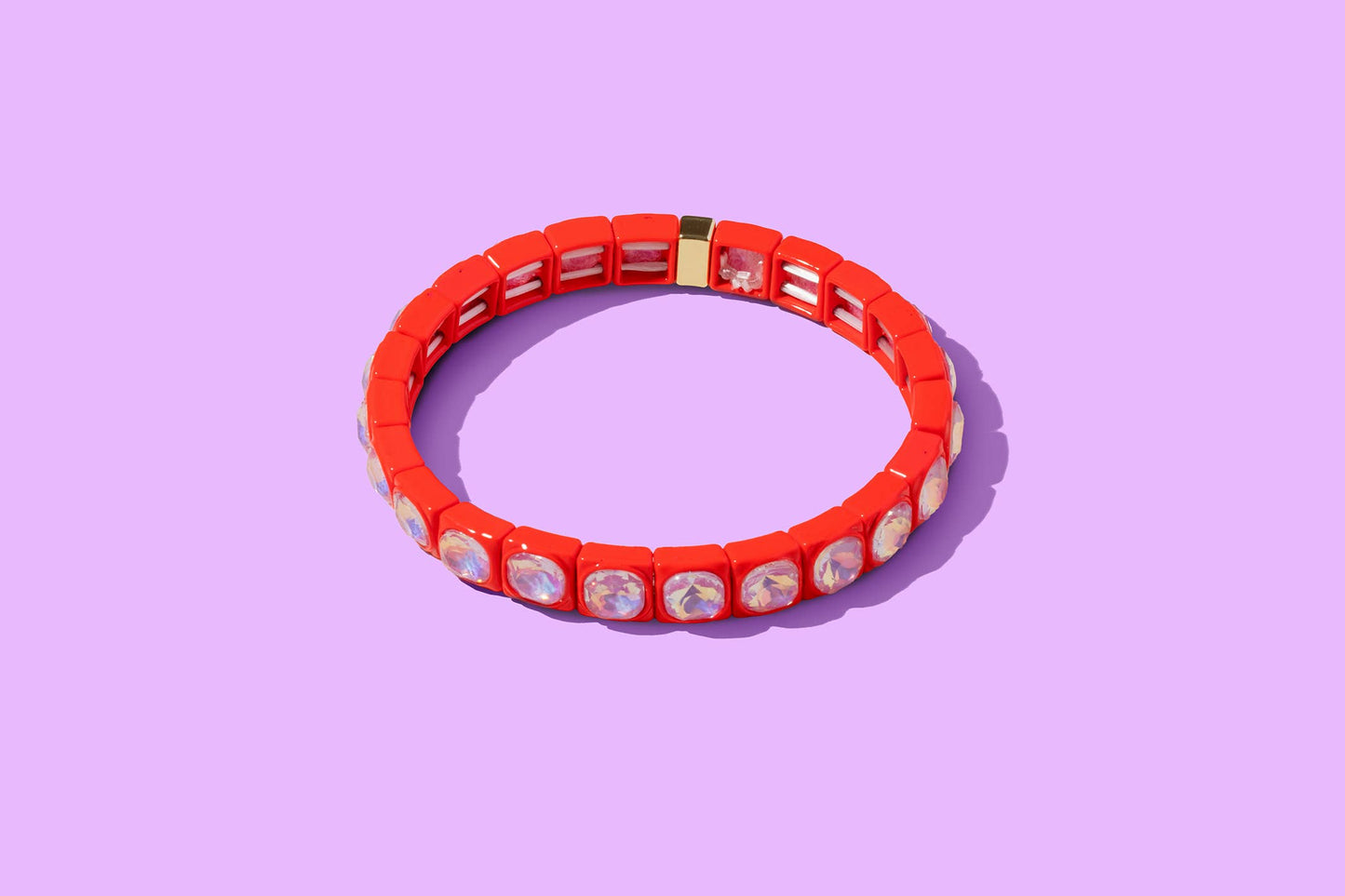 Stretch Bracelet - Enamel w/ Circle Stones - Zoe