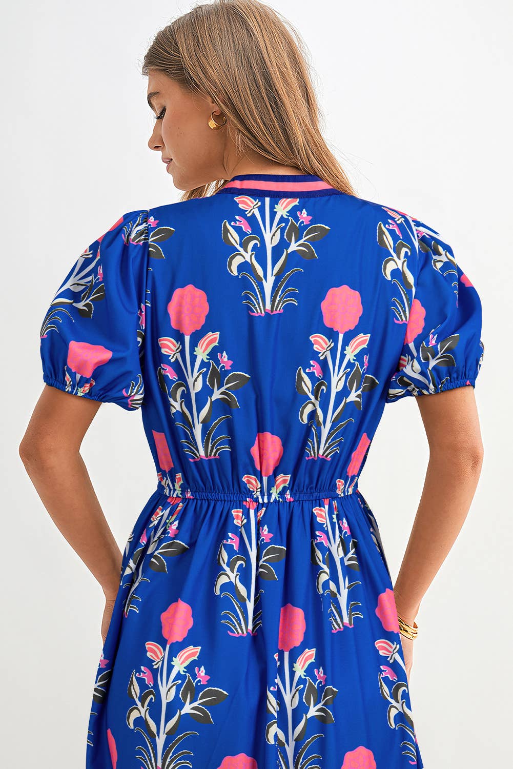 BOHO Floral Puff Sleeve High Waist Maxi Dress | S-XL