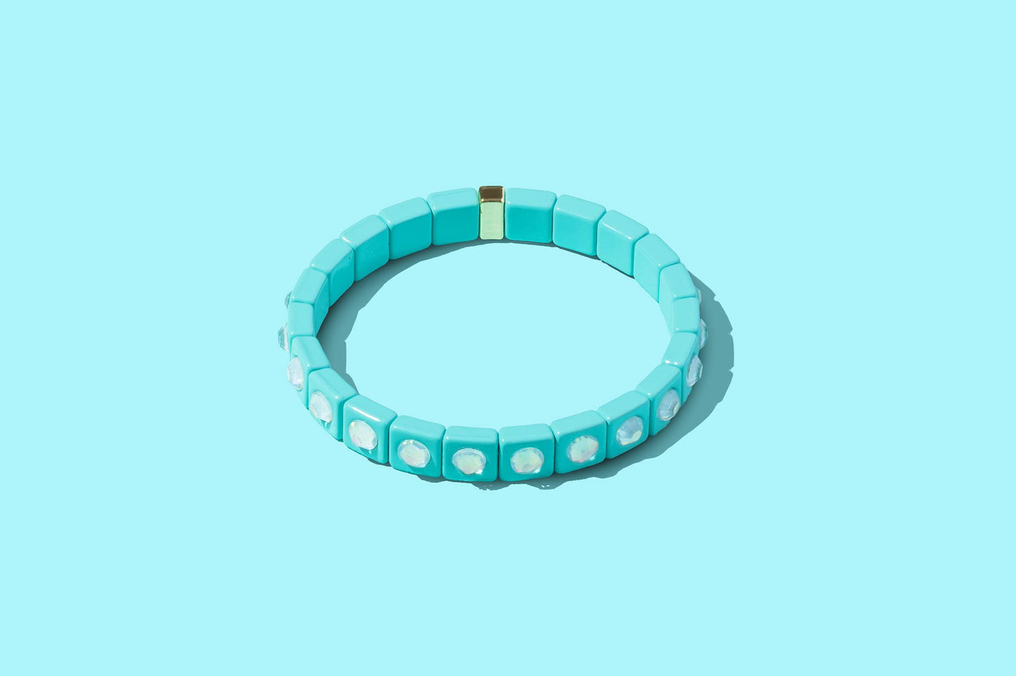 Stretch Bracelet - Enamel w/ Small Circle Stones - Maeve