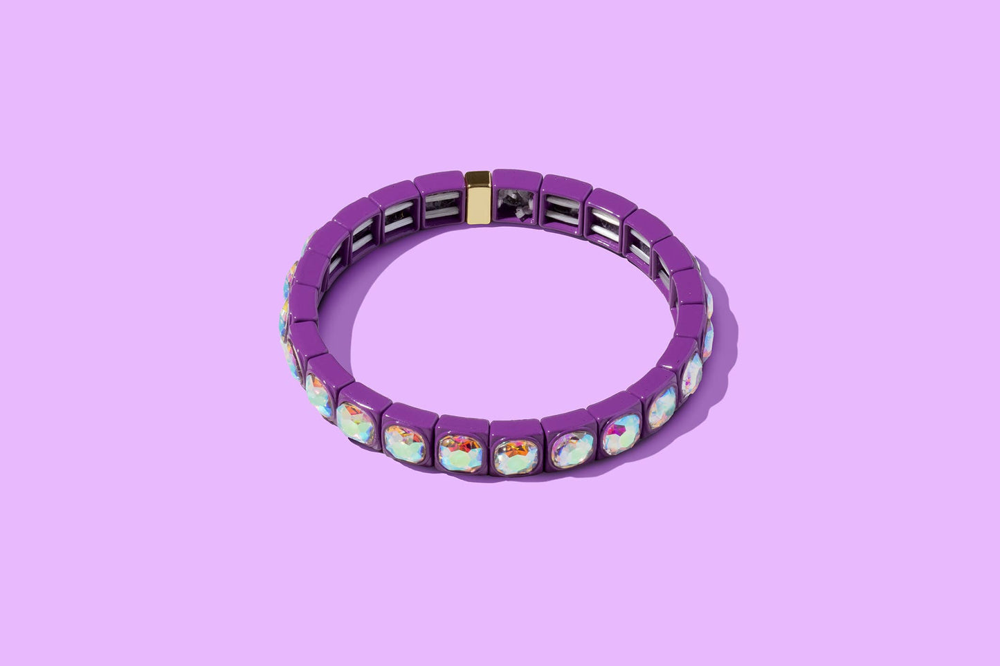 Stretch Bracelet - Enamel w/ Circle Stones - Zoe