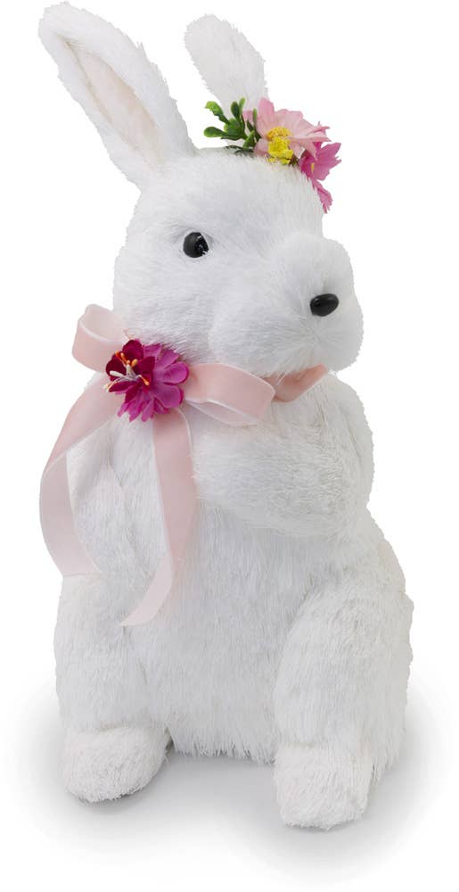 Bertie Floral White Bunny Easter Accents