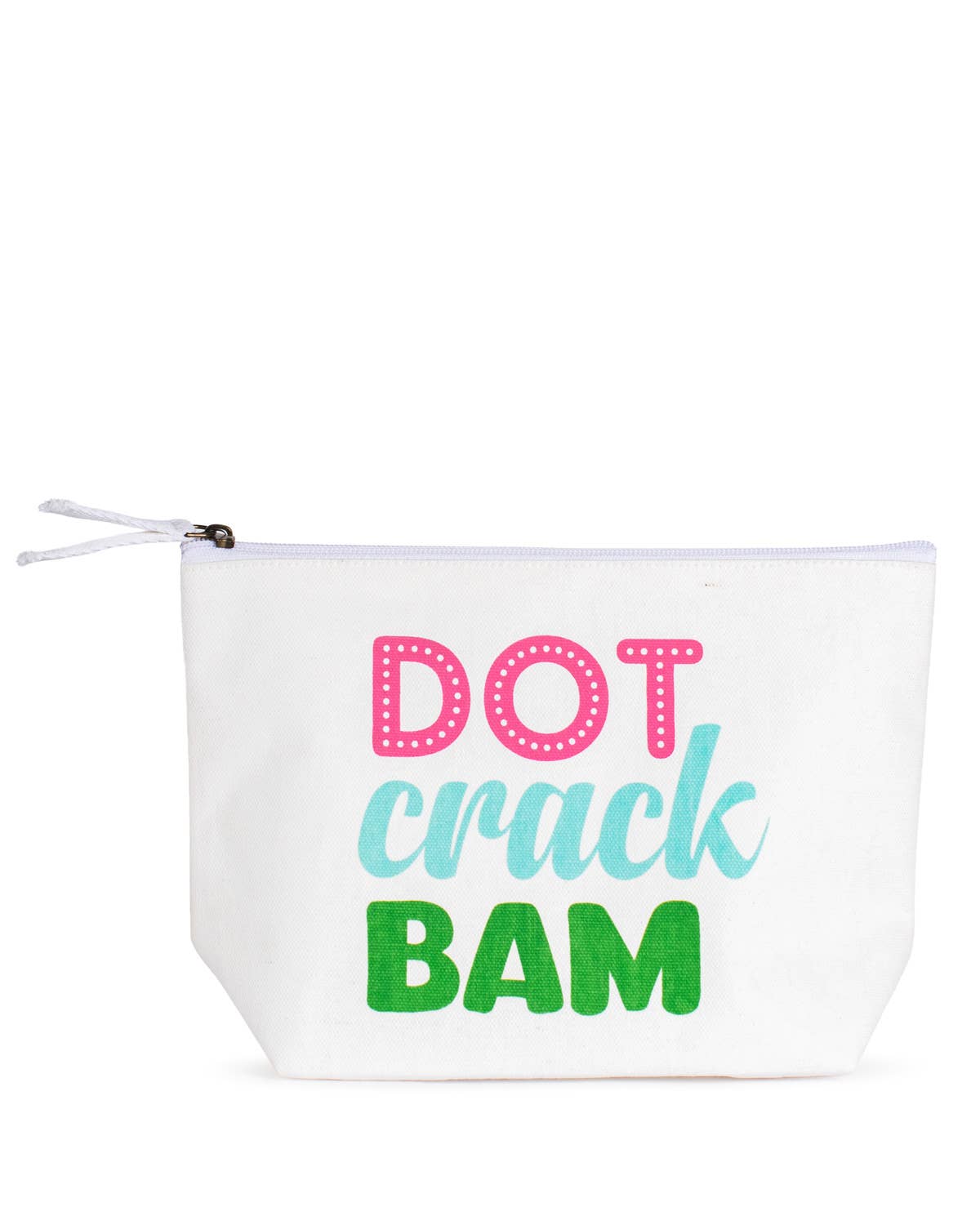 Dot Crack Bam Cosmetic Bag White/Pink/Blue/Green 10.25x6.75x3