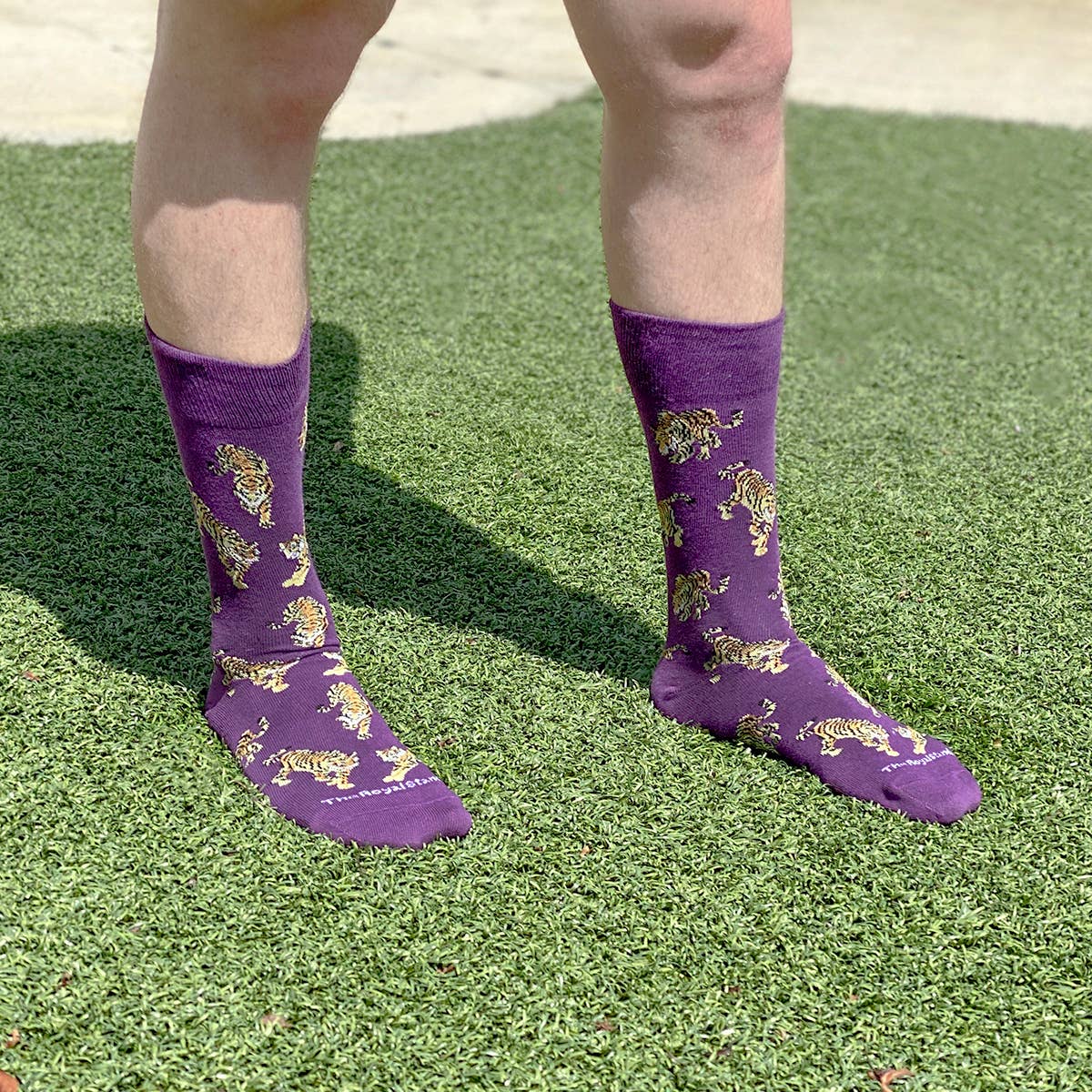 Men's Go Get Em Tiger Socks Purple/Gold/Taupe One Size