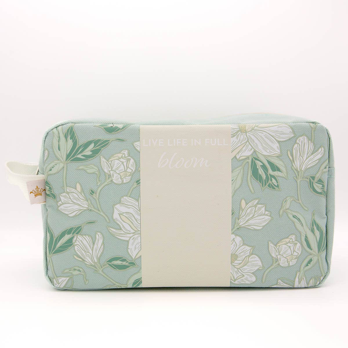 In Full Bloom Cosmetic Bag Misty Blue/Multi 10x6x4