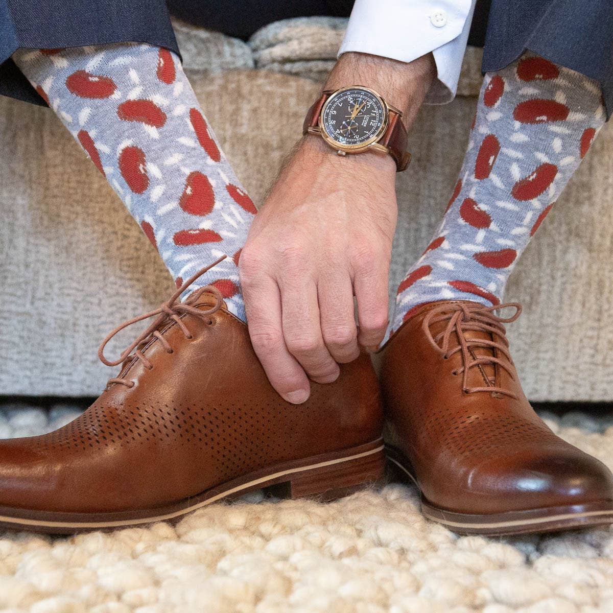 Men's Red Beans & Rice Socks Gray/Multi One Size