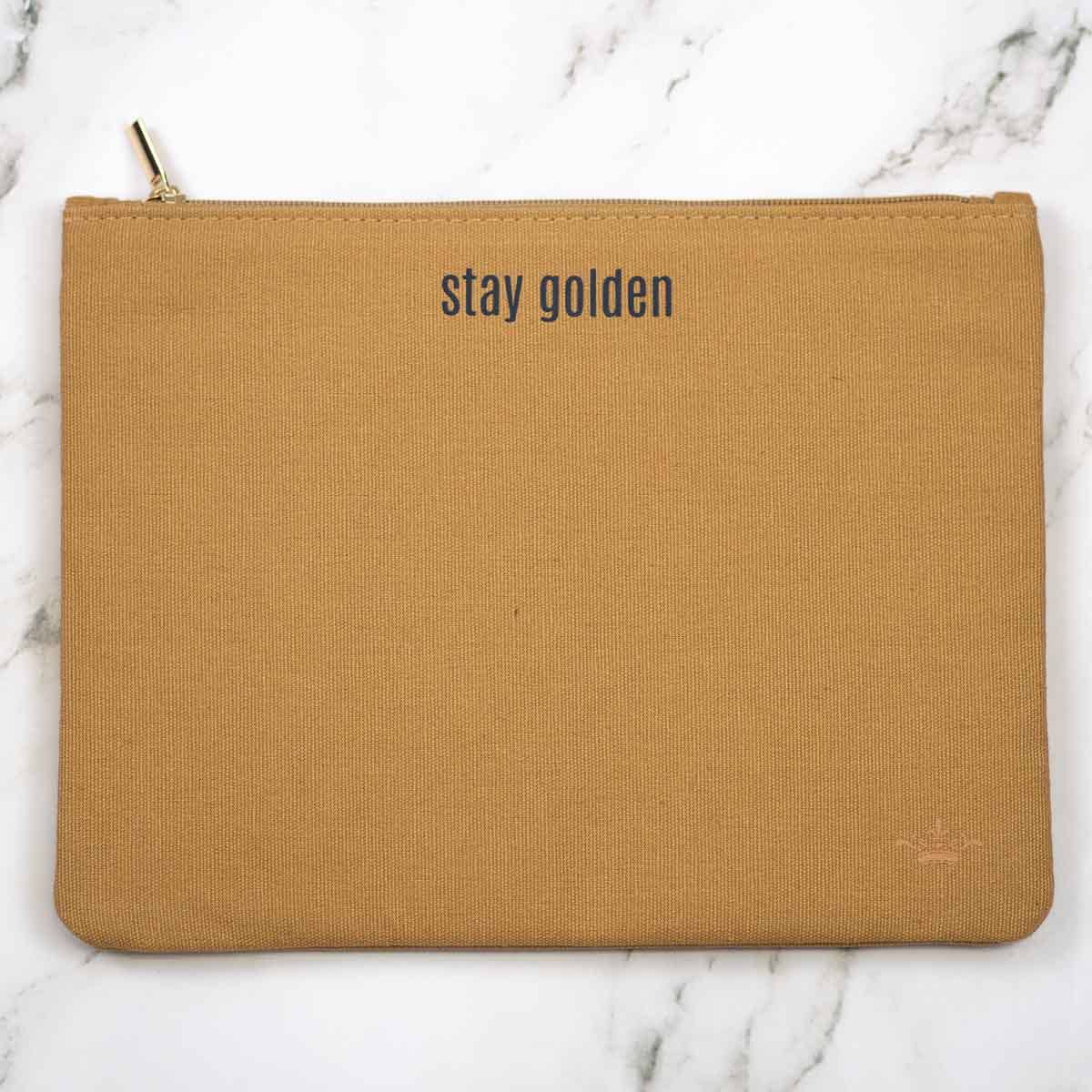Stay Golden Cosmetic Bag Gold 9x6.5