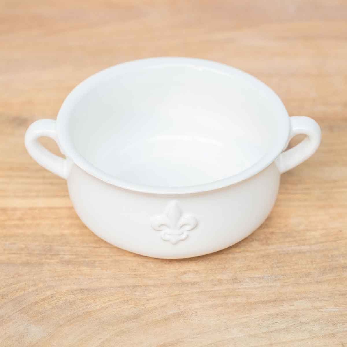 LaFleur Double Handle Bowl Antique White 7x2.75x5.5