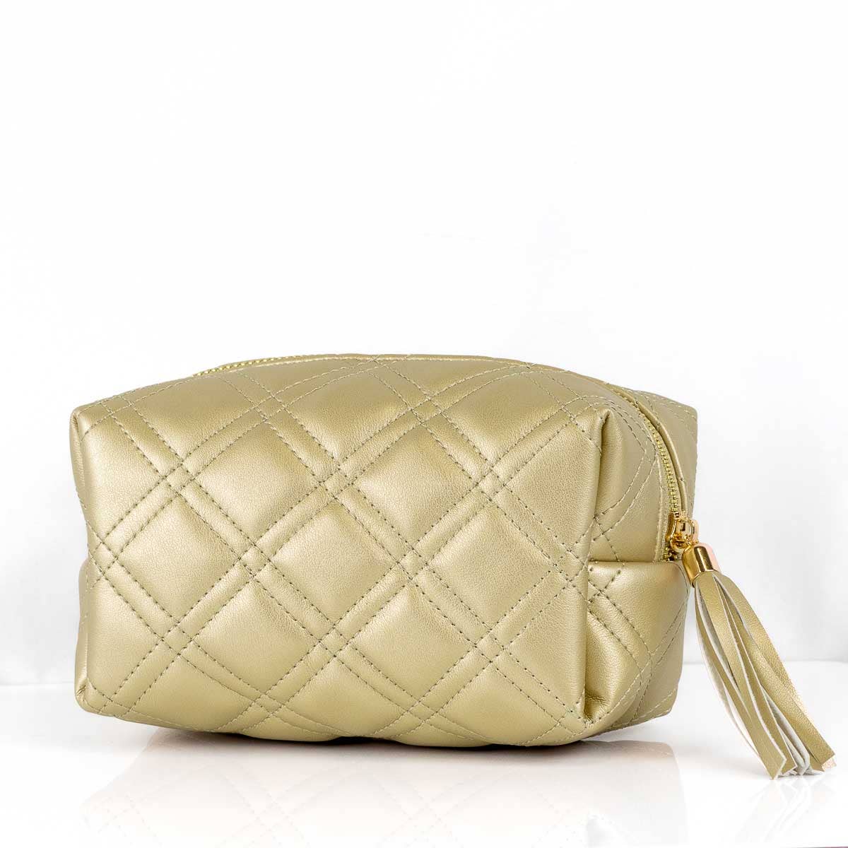 Brighton Quilted Cosmetic Bag Gold 7.1x3.5x3