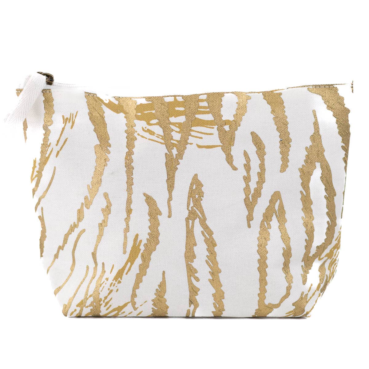 Tiger Pride Cosmetic Bag White/Gold 10.25x6.75x3