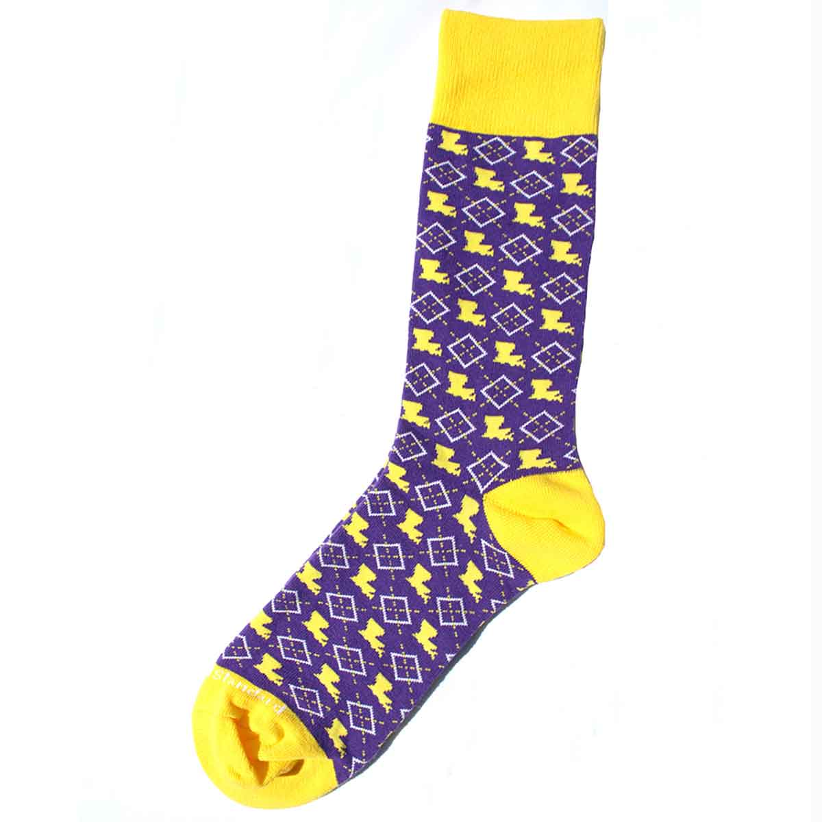 Men's Louisiana Pride Socks Purple/Yellow/White One Size