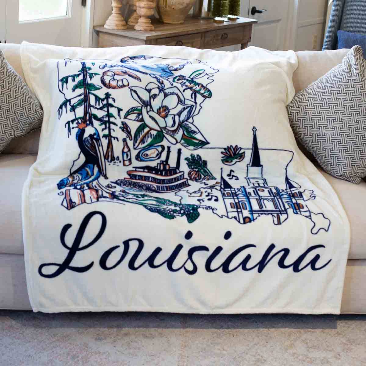 Louisiana Love Throw Soft White/Multi 50x60