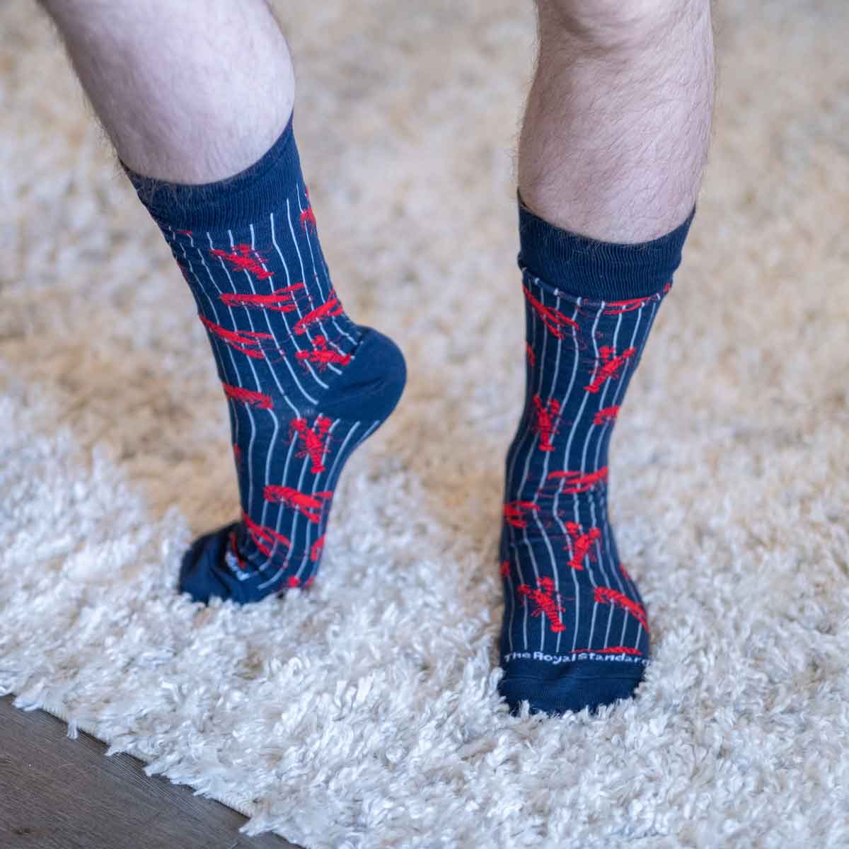 Men's Let's Get Cray Socks Navy/Red/White One Size