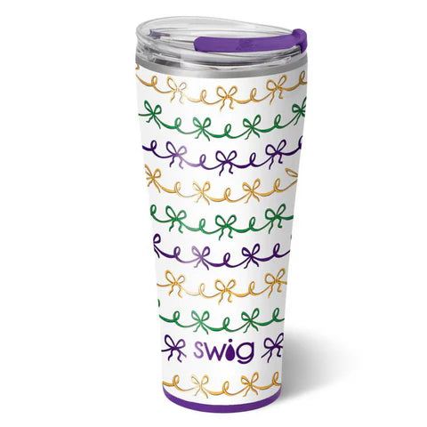 Mardi Gras Bows Party Cup (24oz)-SWIG