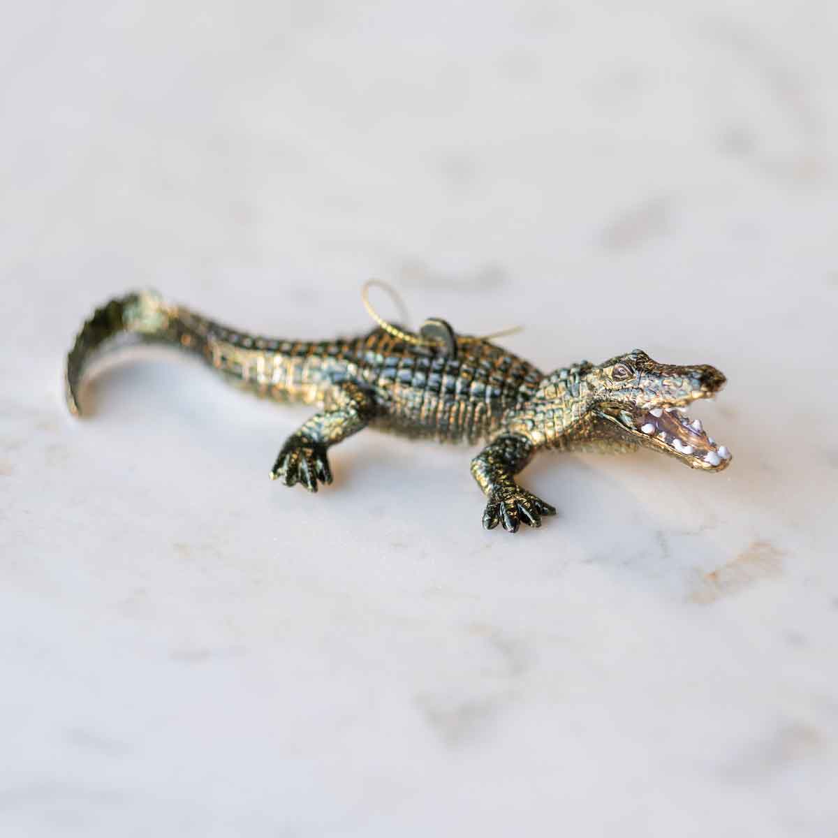 Gator Ornament   Green   6"