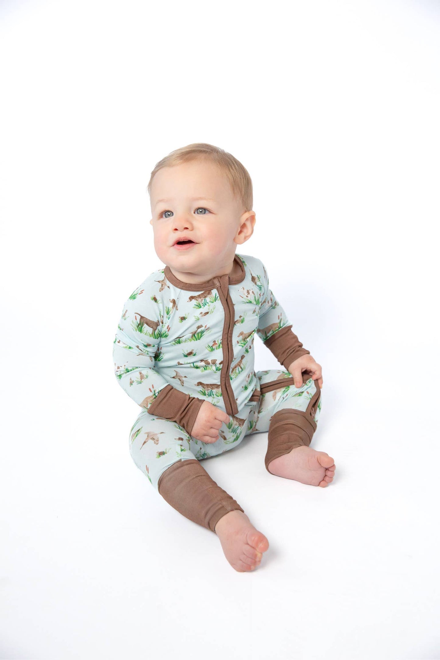 Delta Bird Hunting Dogs Convertible Zip PJs