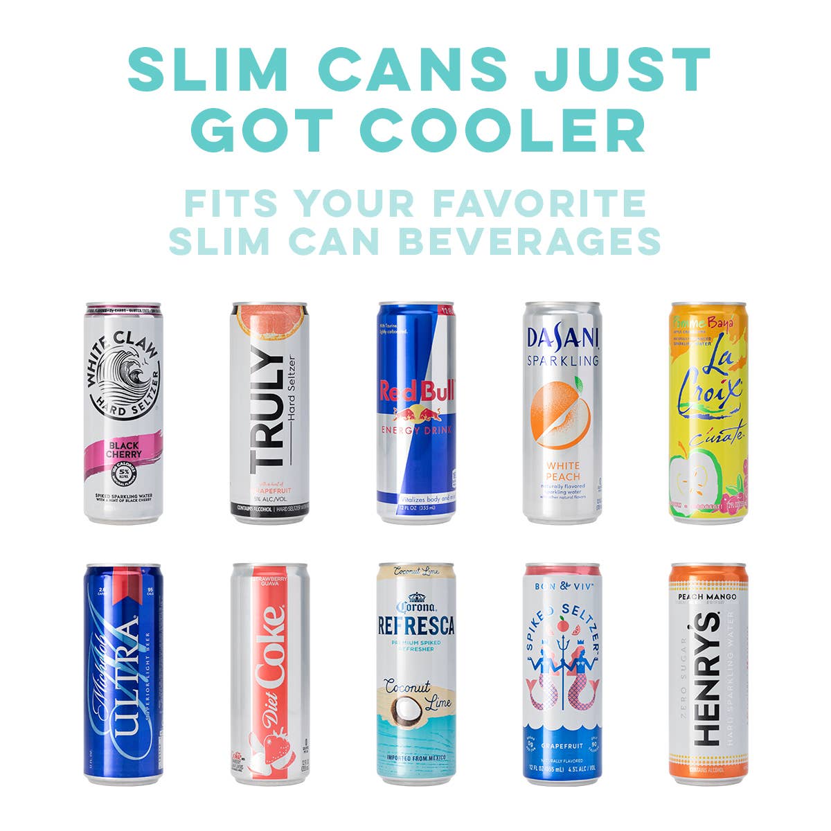 White Skinny Can Cooler (12oz) Swig