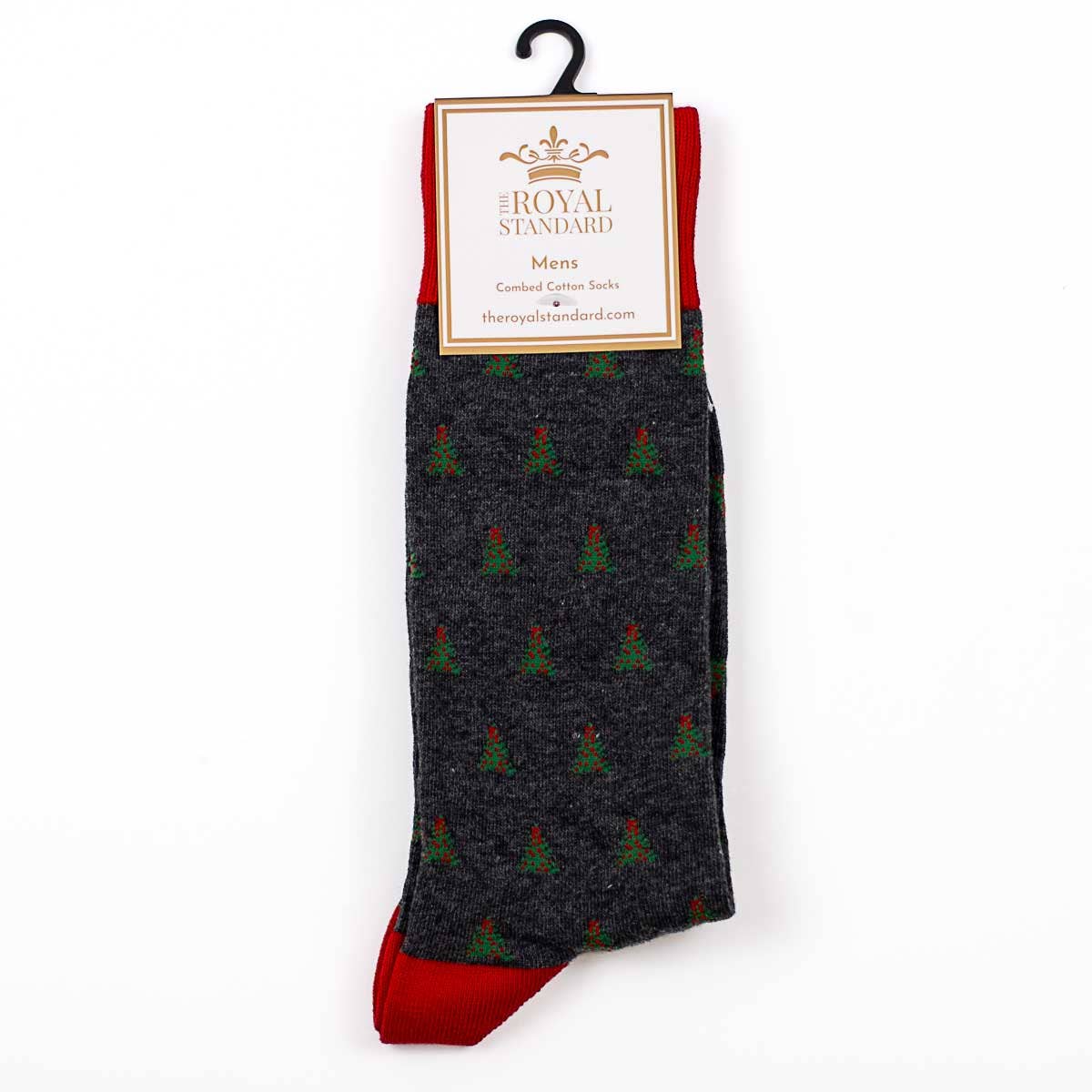 Men's Noelle Tree Socks   Charcoal/Red/Green   One Size