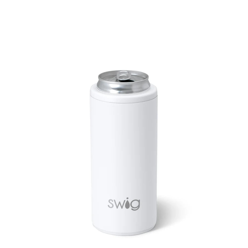 White Skinny Can Cooler (12oz) Swig