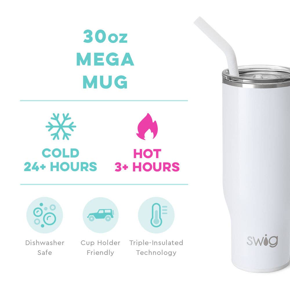 Shimmer White Mega Mug (30oz)