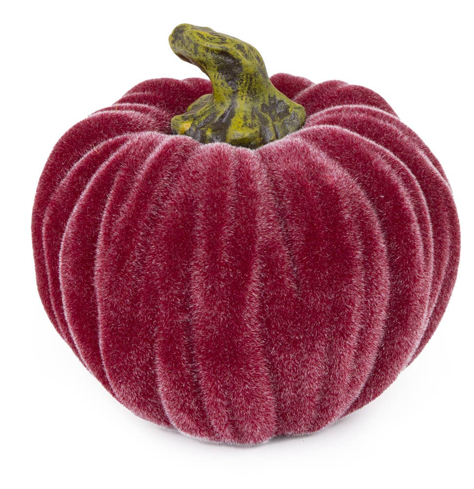 3" Dia Velvet Pumpkin Burgundy Fall