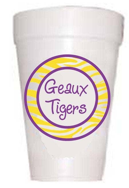 Tigers Tailgating Styrofoam Cups