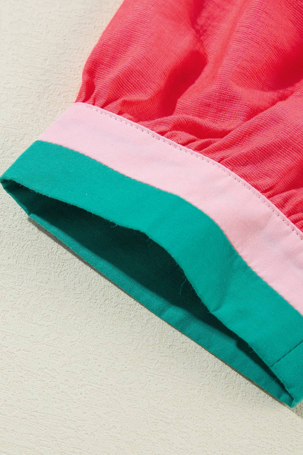 Contrast Color Block Short Sleeve Blouse | S-XL