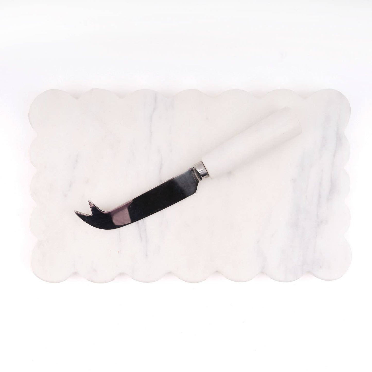 Marble Scalloped Cheese Board & Knife Set