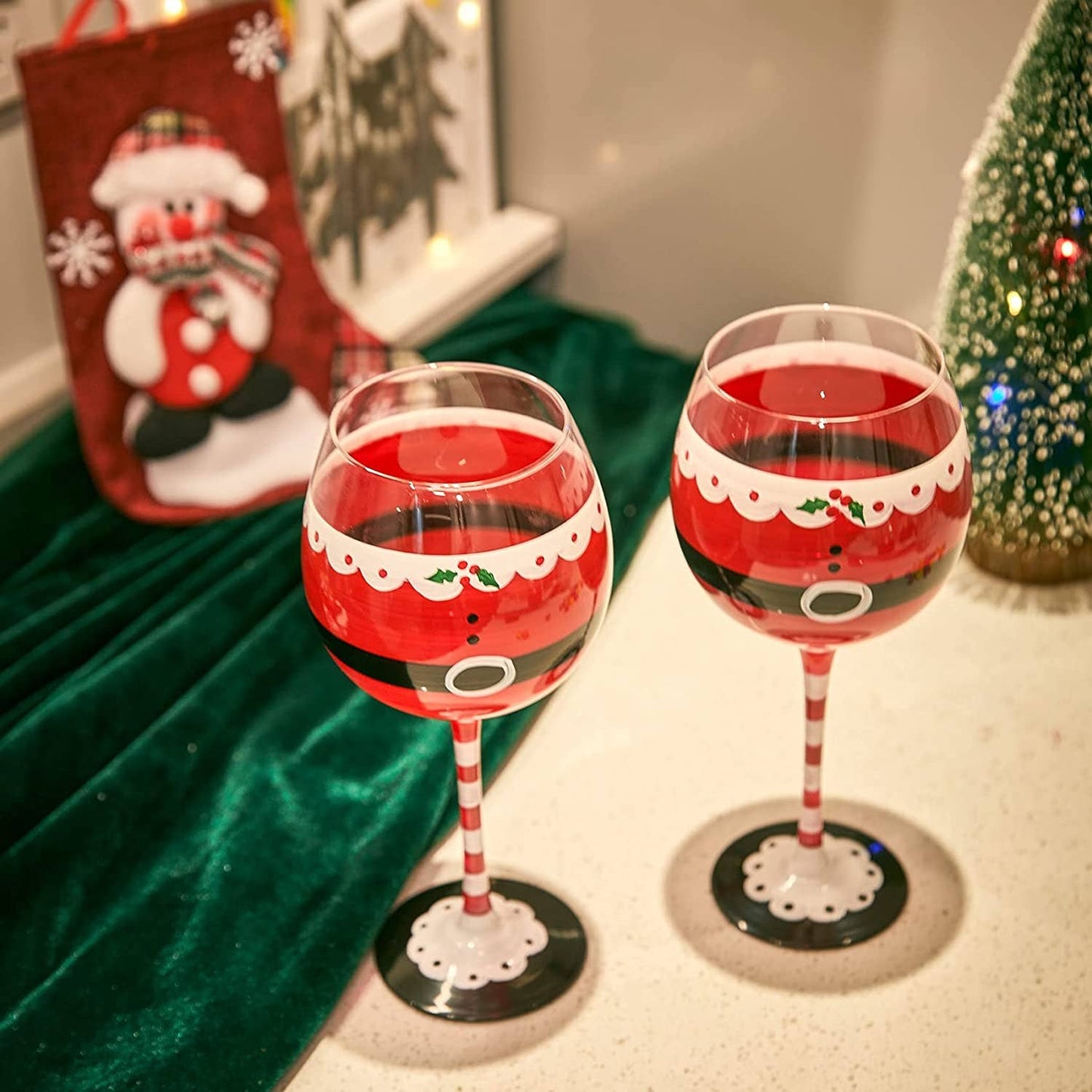 Santa Elf Holiday Stemmed Wine Glass- 18oz Holiday