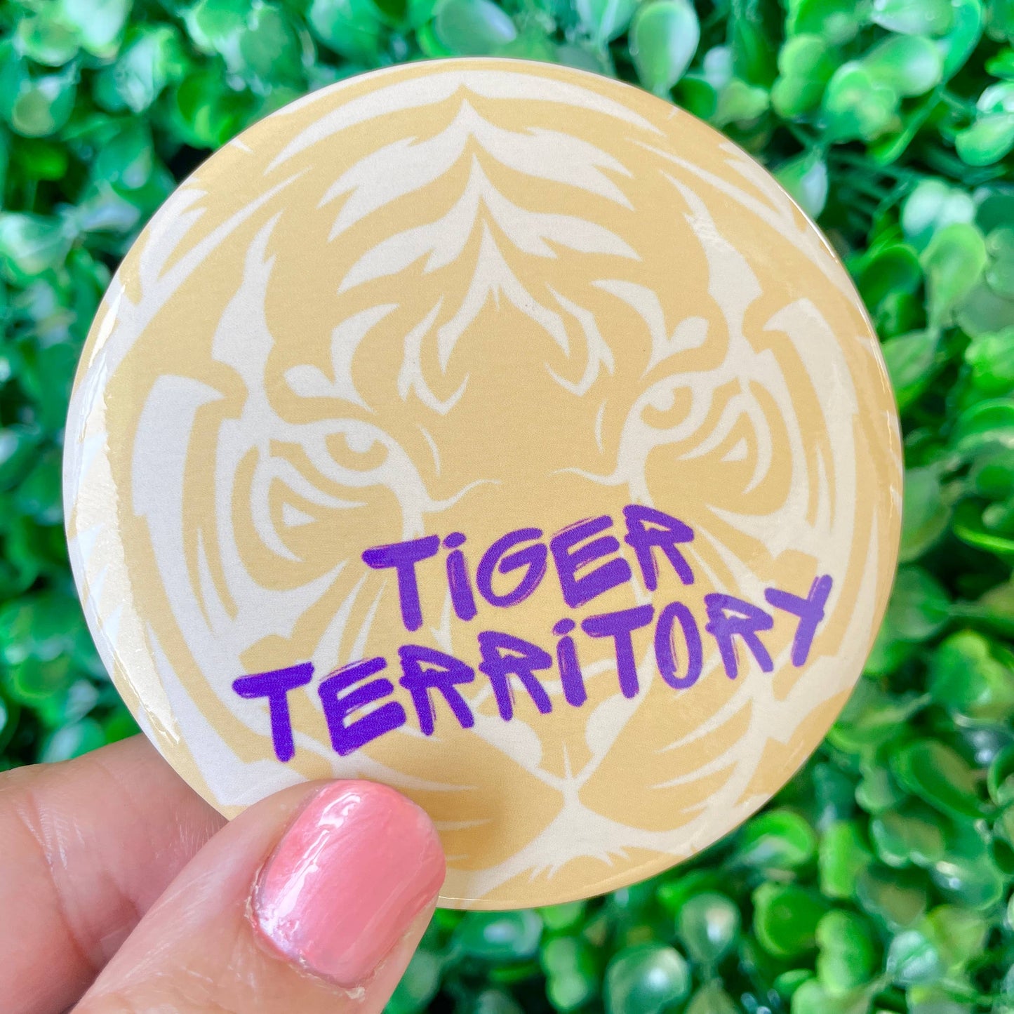 Territory - Tiger - Purple & Yellow - Game Day Button