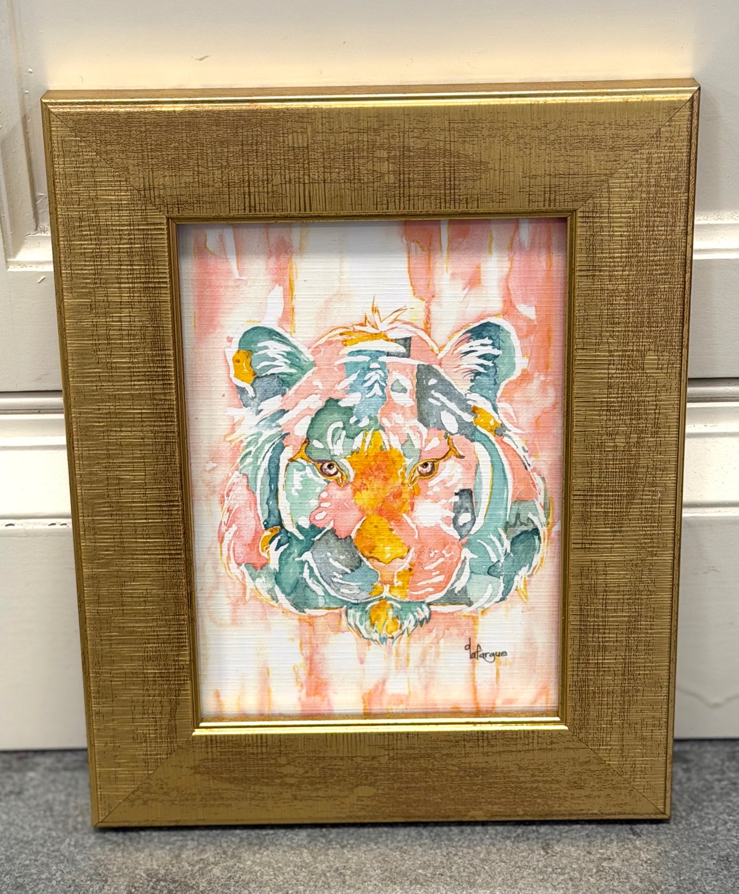DL Tiger Watercolor Art 5x7