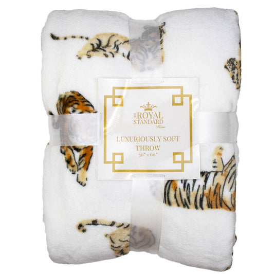 Forever Tiger Throw   White/Multi   50x60