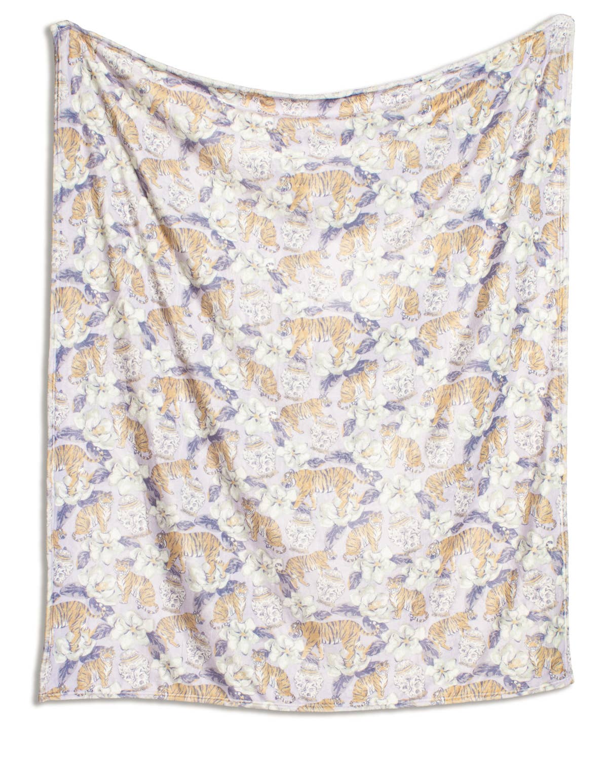 Chinoiserie Tiger Throw   Purple/Gold   50x60