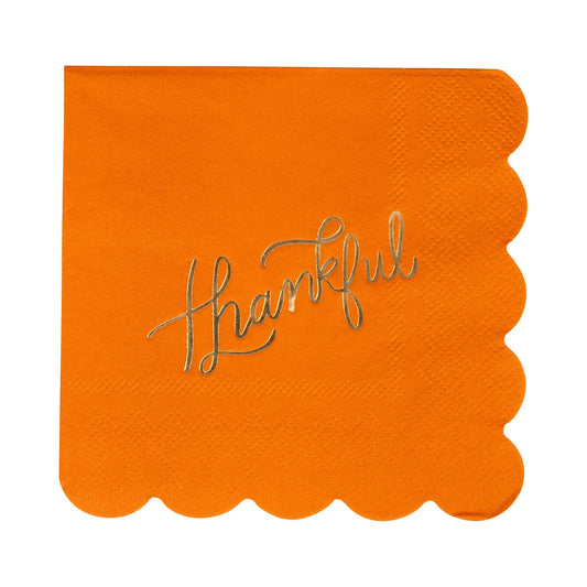 Foil Thankful Cocktail Napkin