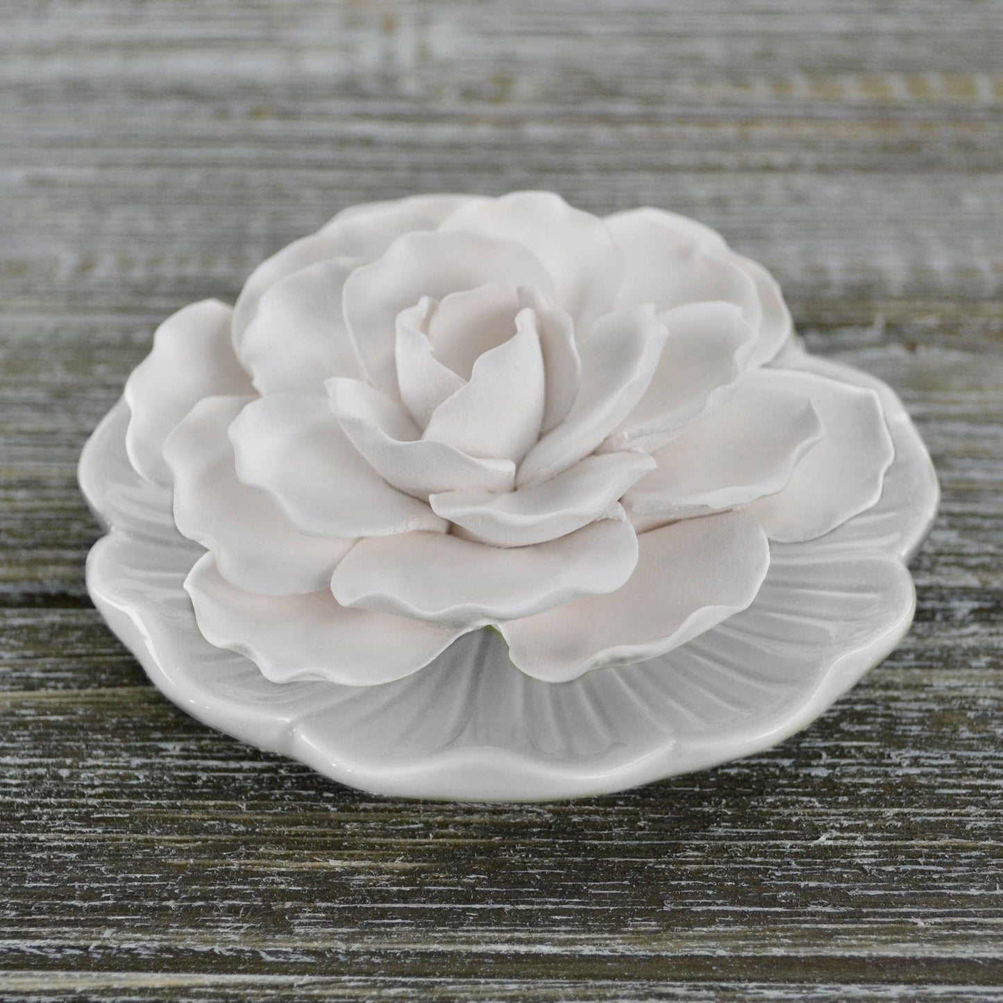 White Plate - Ceramic Flower Diffuser