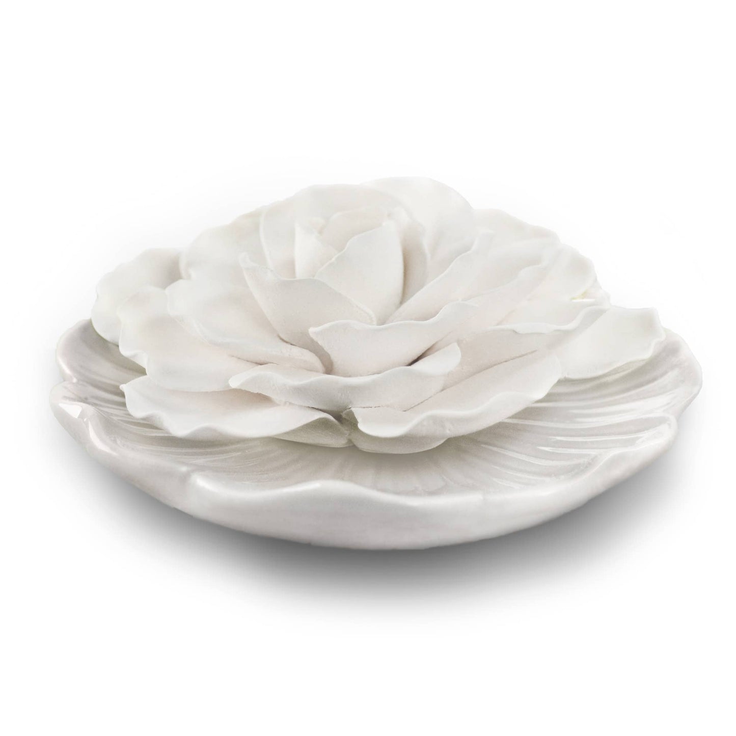 White Plate - Ceramic Flower Diffuser