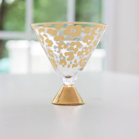 Gold Leopard Martini Glass