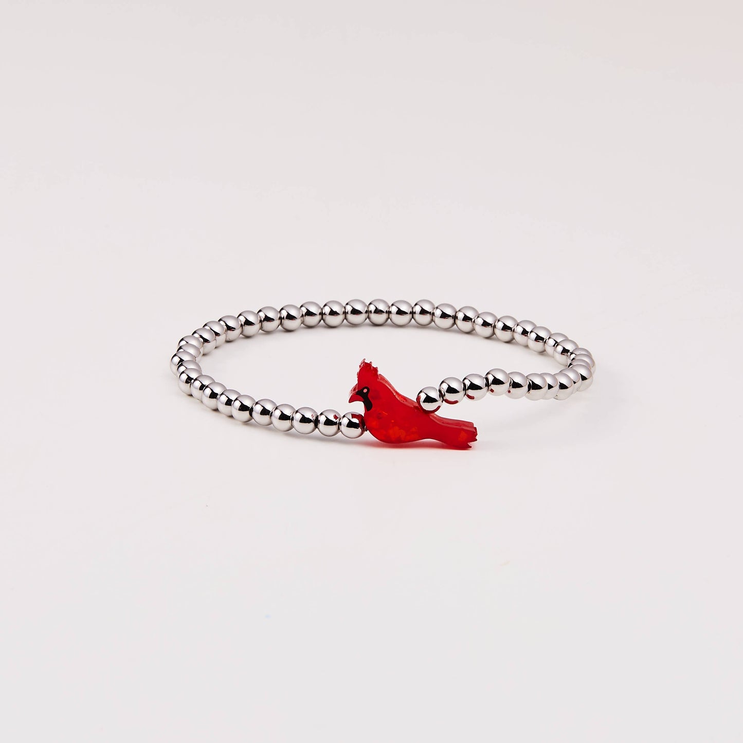 HOLY WATER RED CARDINAL BRACELET IN SILVER