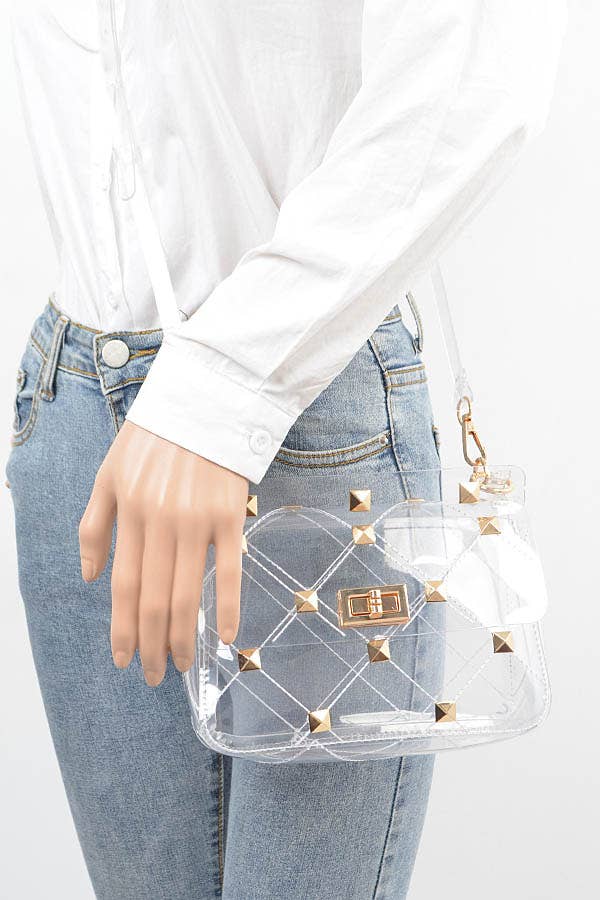 Studded Clear Handle Bag