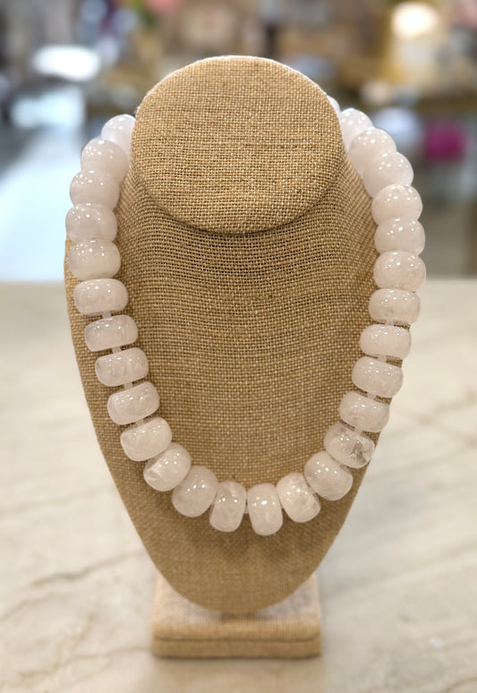 White Chunky Beaded Necklace