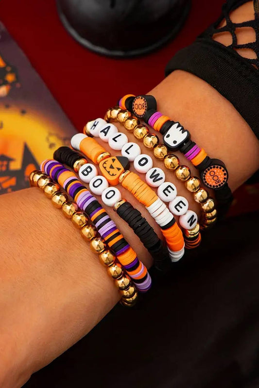 BOO Halloween Beaded Graphic Bracelet Set | 7pcs