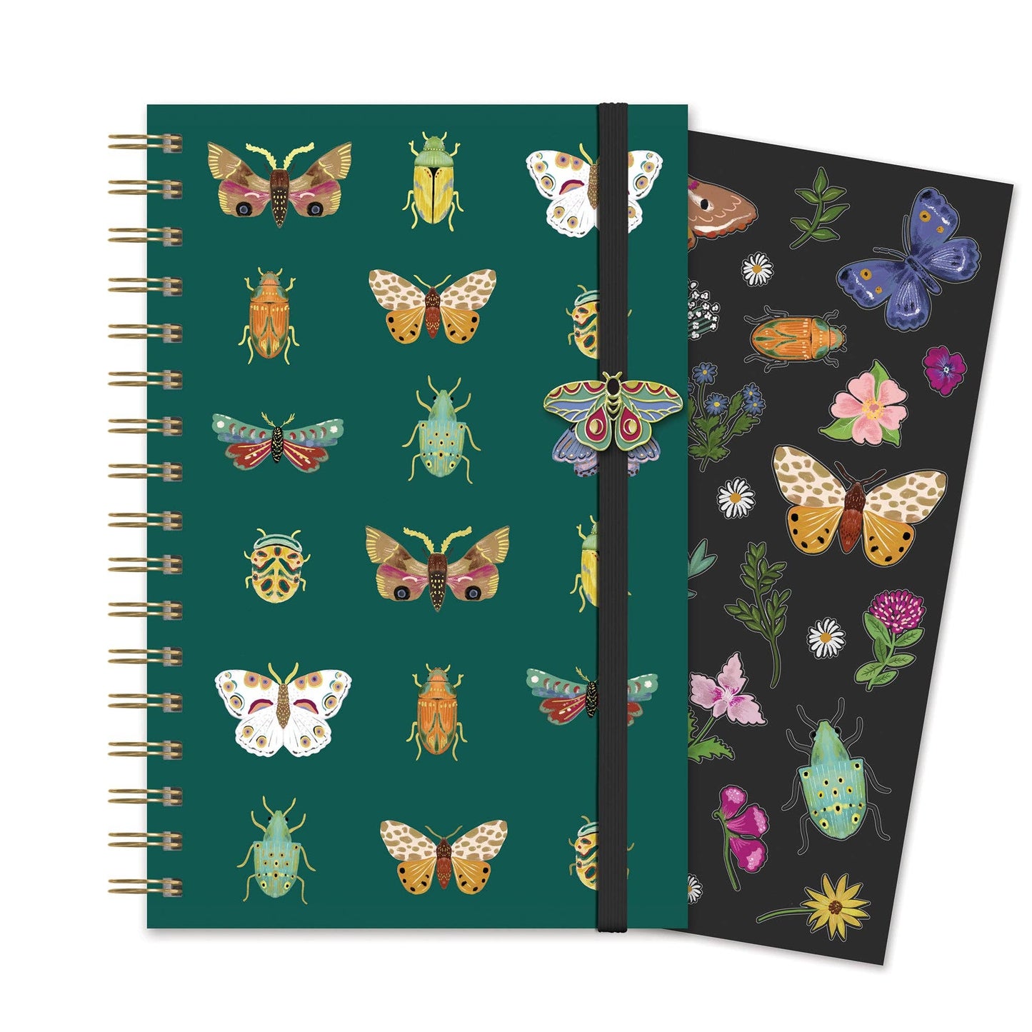 Midnight Garden Medium Spiral Notebook with Enamel Charm