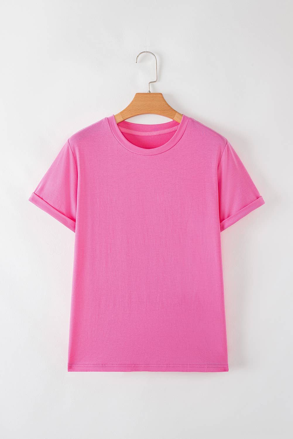 Multicolor Casual Plain Crew Neck Short Sleeve Tee | S-2XL