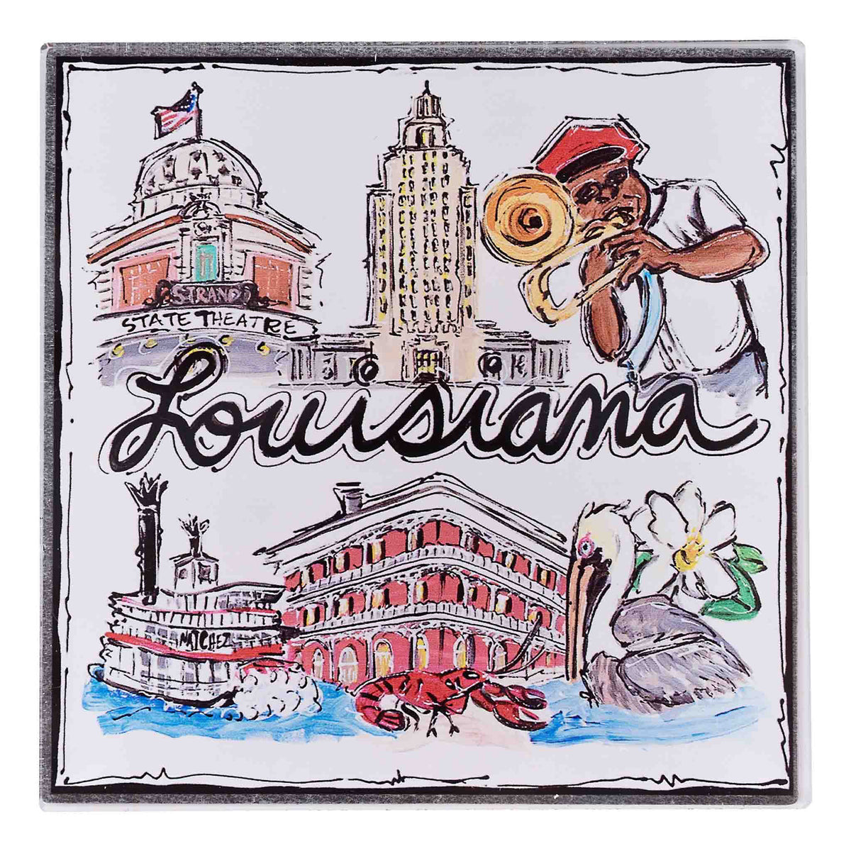State of Louisiana Icon Magnet