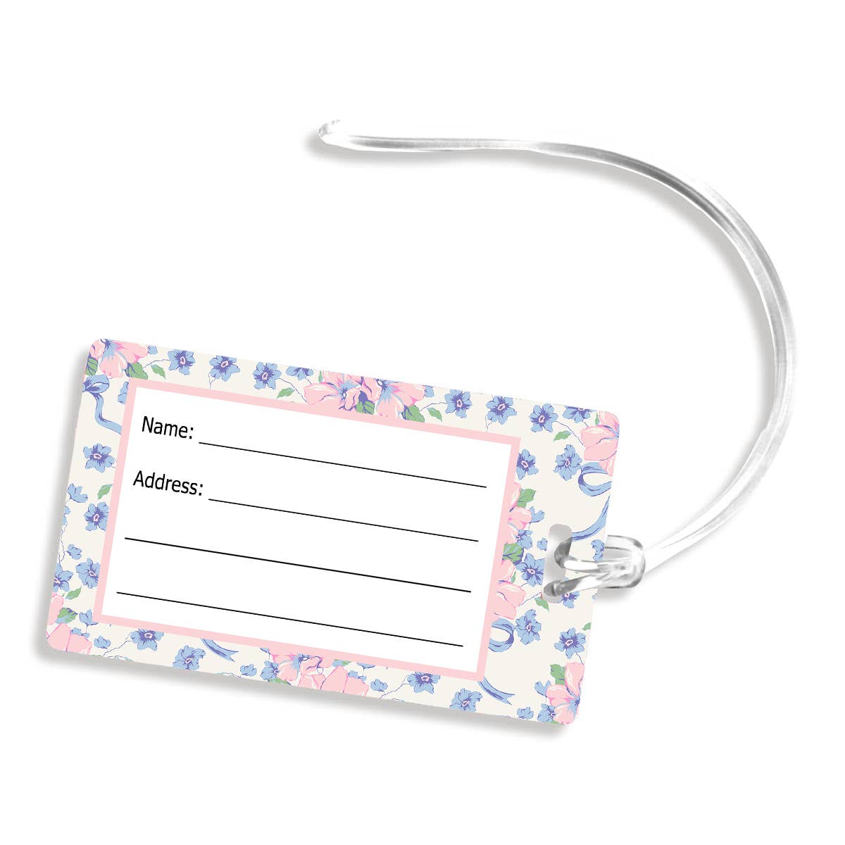 Blue Bow Bag Tag