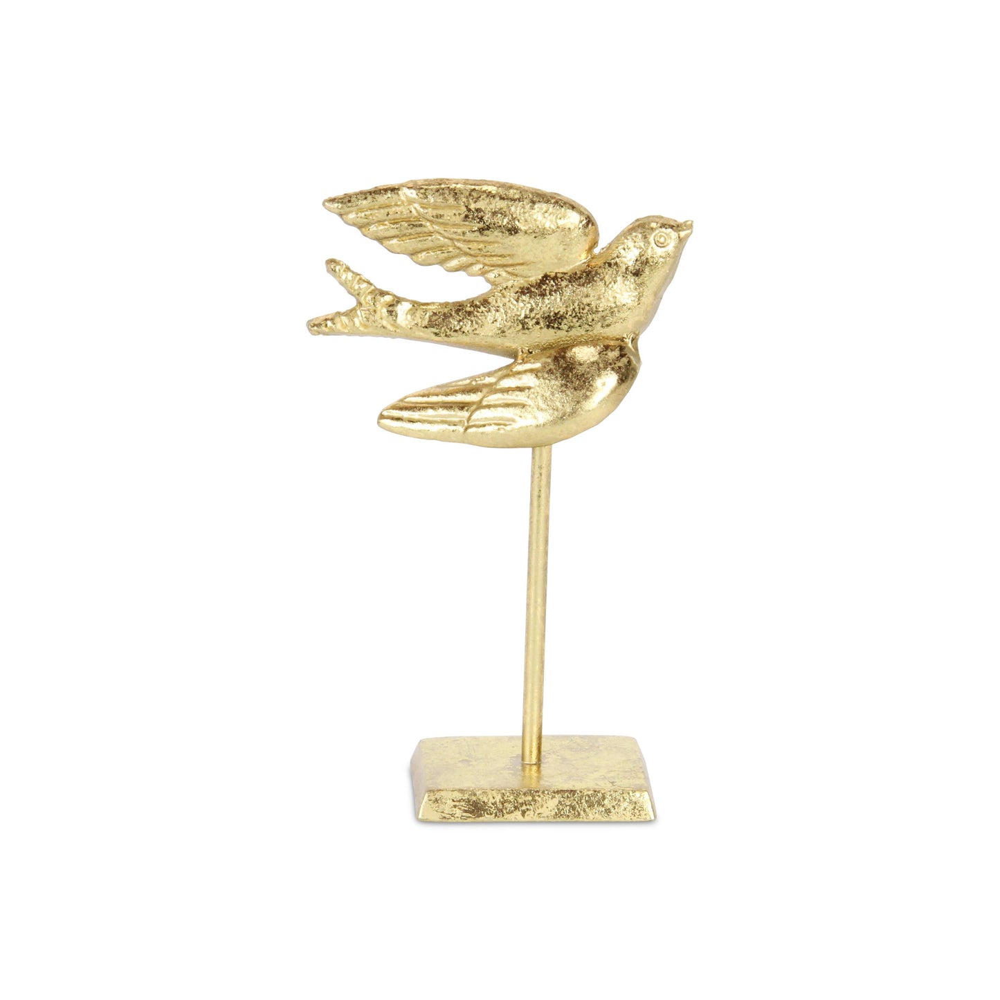 Lirondelle Golden Raised Cast Iron Flying Swallow Decor