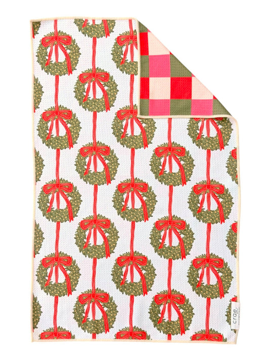 Wrapped in Wreaths: Reversible Hand Towel