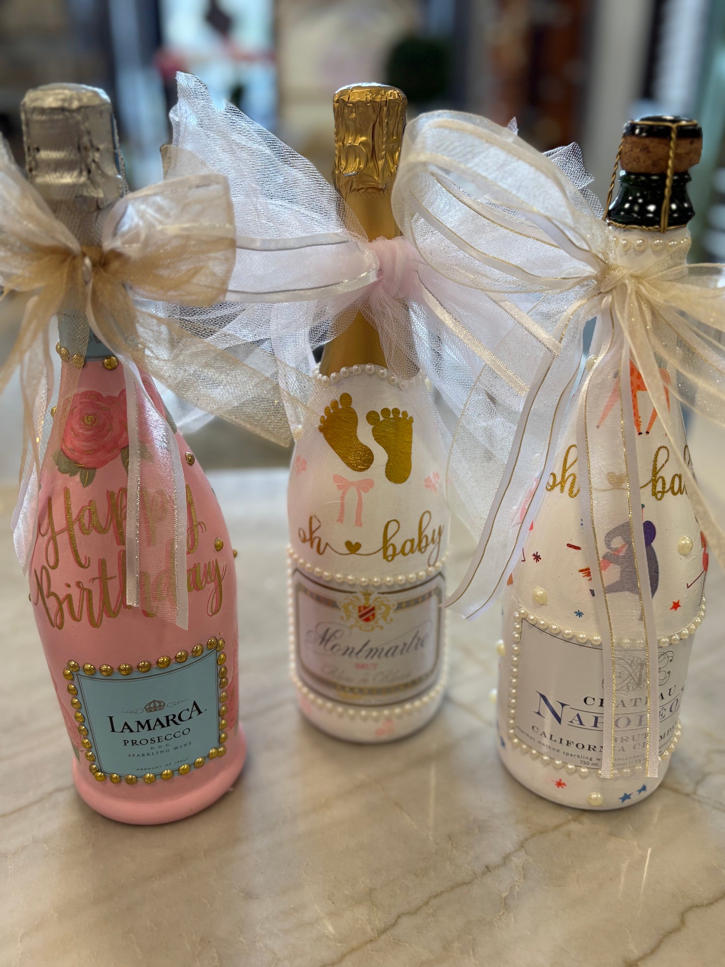 SSS Hand Decorated Champagne Bottle