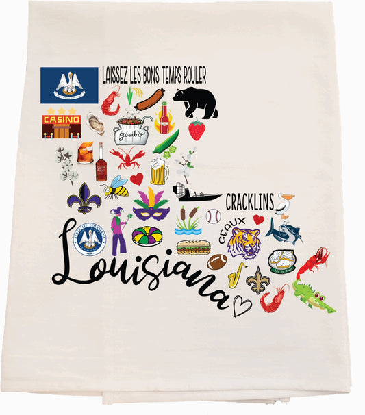 All Things Louisiana Tea Towel