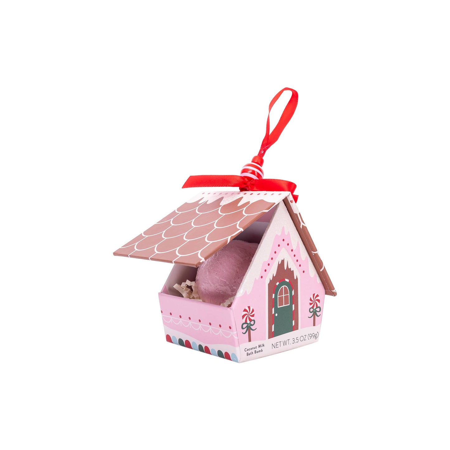 Bath Bomb Christmas Ornament House - Pink