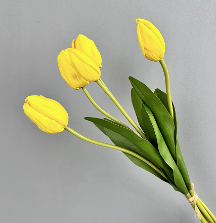 19''T Real Touch Tulips bunch, Faux Tulips Spring Flowers